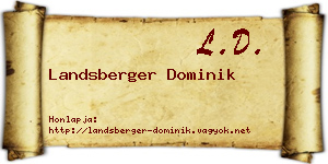 Landsberger Dominik névjegykártya